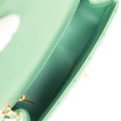 Chanel Pearl Crush Mini Rectangular Flap Bag Dark Green Lambskin Antique Gold Hardware -Online Bag Store C M255 021723 2 08