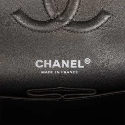Chanel Medium Classic Double Flap Bag Metallic Grey Lambskin Silver Hardware -Online Bag Store C M255 022023 1 08