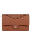 Chanel Medium Classic Double Flap Bag Caramel Lambskin Light Gold Hardware -Online Bag Store C M255 050422 2 01