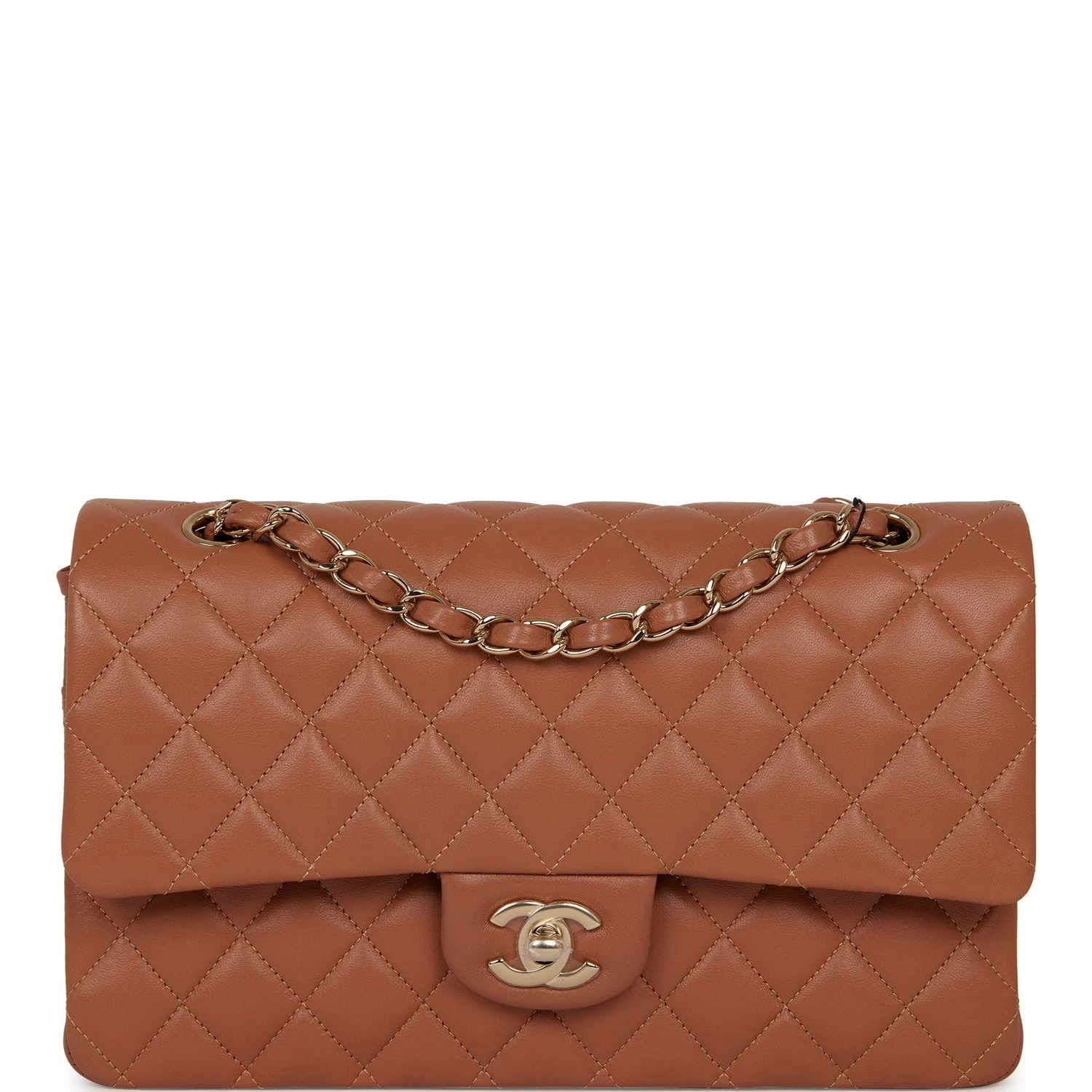 Chanel Medium Classic Double Flap Bag Caramel Lambskin Light Gold Hardware 3 Chanel Medium Classic Double Flap Bag Caramel Lambskin Light Gold Hardware