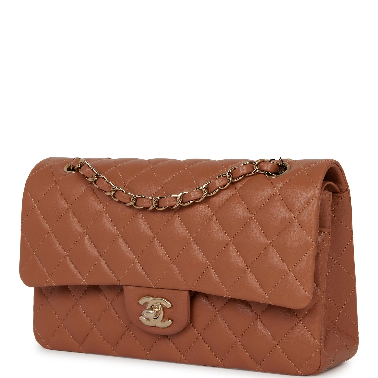 Chanel Medium Classic Double Flap Bag Caramel Lambskin Light Gold Hardware 7 Chanel Medium Classic Double Flap Bag Caramel Lambskin Light Gold Hardware - Image 5
