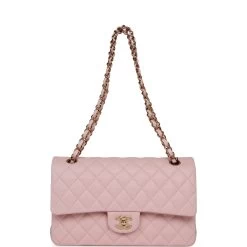 Chanel Medium Classic Double Flap Bag Light Pink Caviar Light Gold Hardware -Online Bag Store C M255 050422 3 06