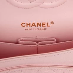 Chanel Medium Classic Double Flap Bag Light Pink Caviar Light Gold Hardware -Online Bag Store C M255 050422 3 07