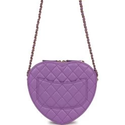 Chanel CC In Love Large Heart Bag Purple Lambskin Light Gold Hardware -Online Bag Store C M255 051022 2 05