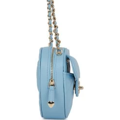 Chanel CC In Love Heart Clutch With Chain Blue Lambskin Light Gold Hardware -Online Bag Store C M255 052022 1 03