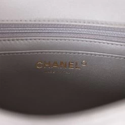 Chanel Mini Rectangular Flap Bag With Top Handle Dark Grey Lambskin Light Gold Hardware -Online Bag Store C M255 061722 1 09