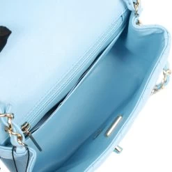 Chanel Mini Square Flap Bag Blue Lambskin Light Gold Hardware -Online Bag Store C M255 062722 1 08