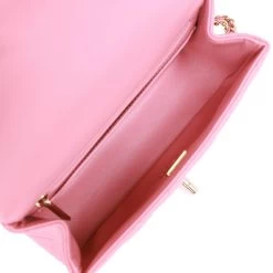 Chanel Mini Rectangular Flap With Top Handle Dark Pink Lambskin Light Gold Hardware -Online Bag Store C M255 062922 2 08