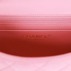 Chanel Mini Rectangular Flap With Top Handle Dark Pink Lambskin Light Gold Hardware -Online Bag Store C M255 062922 2 09