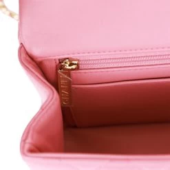 Chanel Mini Rectangular Flap With Top Handle Dark Pink Lambskin Light Gold Hardware -Online Bag Store C M255 062922 2 10