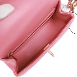 Chanel Mini Rectangular Flap Bag With Top Handle Pink Lambskin Light Gold Hardware -Online Bag Store C M255 072022 2 08