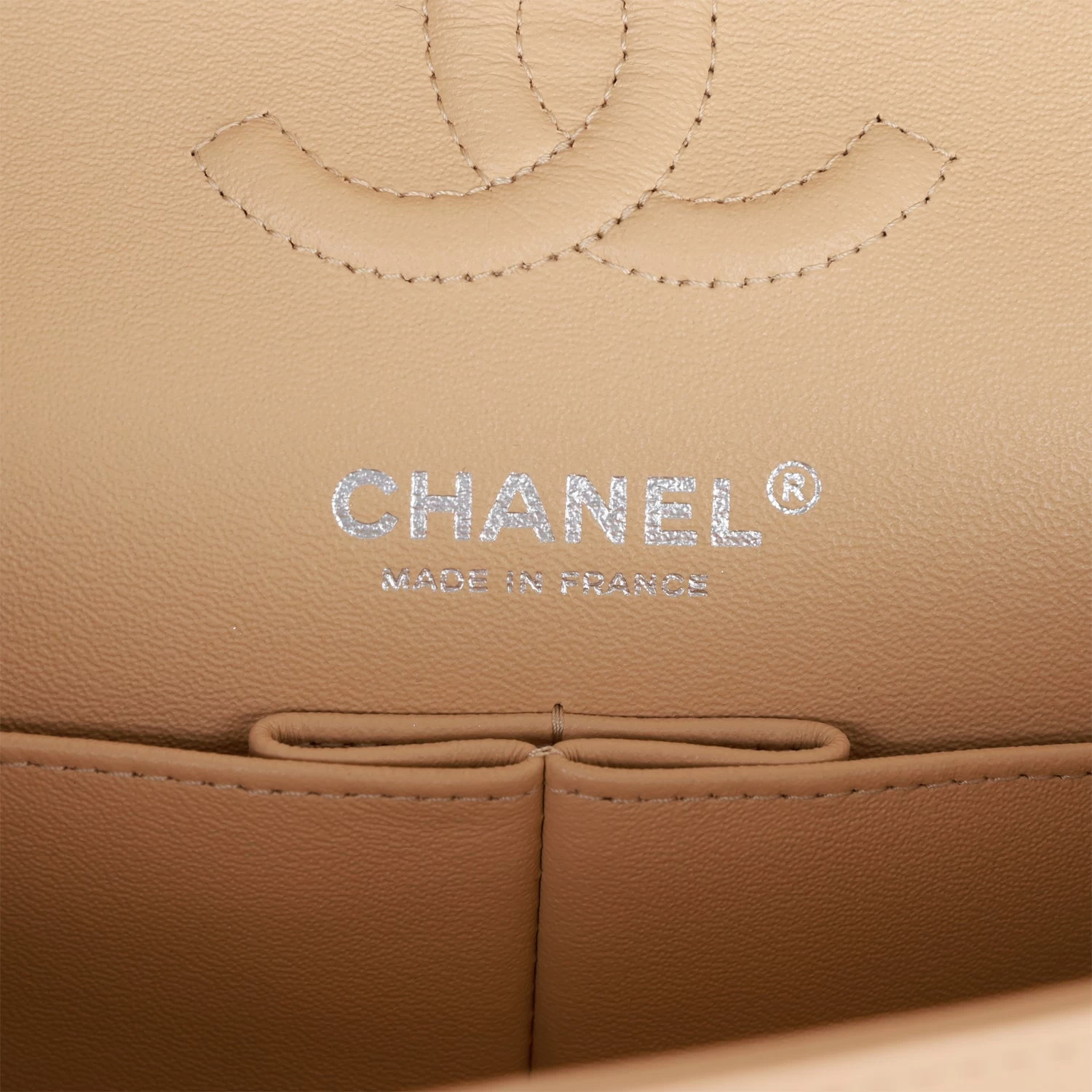 Chanel Small Classic Double Flap Beige Lambskin Silver Hardware 11 Chanel Small Classic Double Flap Beige Lambskin Silver Hardware - Image 9