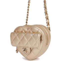 Chanel CC In Love Heart Belt Bag Gold Lambskin Light Gold Hardware -Online Bag Store C M255 081722 1 04
