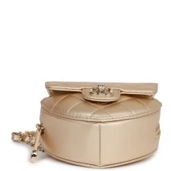 Chanel CC In Love Heart Belt Bag Gold Lambskin Light Gold Hardware -Online Bag Store C M255 081722 1 07