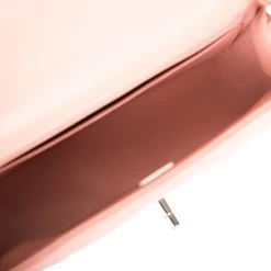 Chanel Mini Rectangular Flap Bag Rose Lambskin Silver Hardware -Online Bag Store C M255 081921 1 8