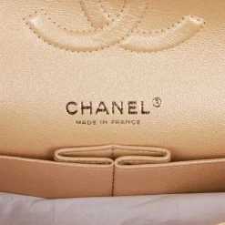 Chanel Medium Classic Double Flap Bag Beige Iridescent Caviar Light Gold Hardware -Online Bag Store C M255 091322 1 08