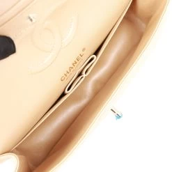 Chanel Medium Classic Double Flap Bag Beige Iridescent Caviar Light Gold Hardware -Online Bag Store C M255 091322 1 09