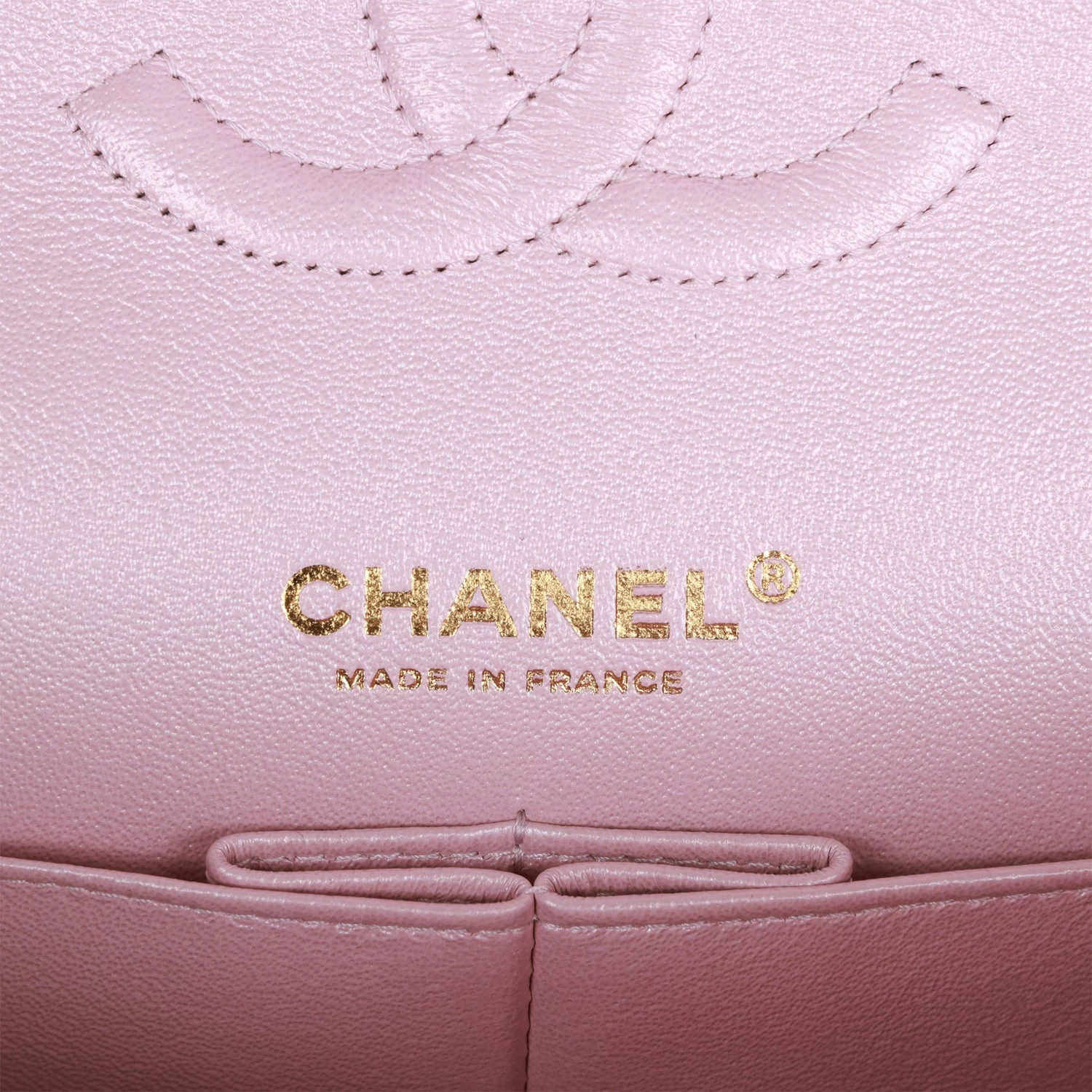 Chanel Medium Classic Double Flap Bag Pink Iridescent Lambskin Light Gold Hardware 8 Chanel Medium Classic Double Flap Bag Pink Iridescent Lambskin Light Gold Hardware - Image 6