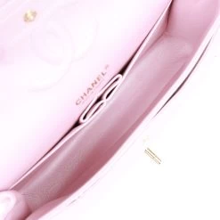 Chanel Medium Classic Double Flap Bag Pink Iridescent Lambskin Light Gold Hardware 15 Chanel Medium Classic Double Flap Bag Pink Iridescent Lambskin Light Gold Hardware -Online Bag Store C M255 092622 1 07