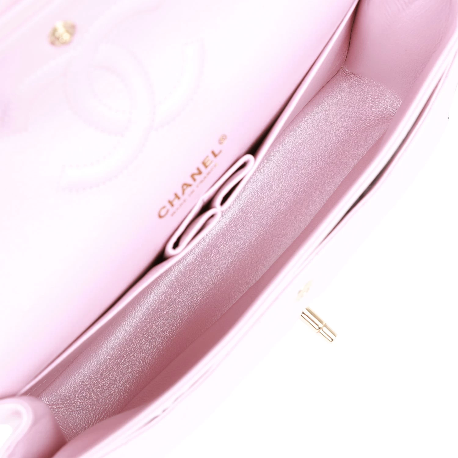 Chanel Medium Classic Double Flap Bag Pink Iridescent Lambskin Light Gold Hardware 9 Chanel Medium Classic Double Flap Bag Pink Iridescent Lambskin Light Gold Hardware - Image 7