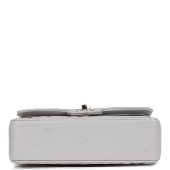 Chanel Small Classic Double Flap Grey Caviar Light Gold Hardware -Online Bag Store C M255 100322 3 06