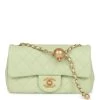Chanel Pearl Crush Mini Rectangular Flap Bag Green Lambskin Antique Gold Hardware -Online Bag Store C M255 101022 1 YL 02