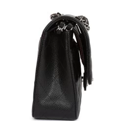 Chanel Medium Classic Double Flap Black Caviar Silver Hardware -Online Bag Store C M255 110722 1 03