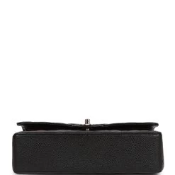 Chanel Medium Classic Double Flap Black Caviar Silver Hardware -Online Bag Store C M255 110722 1 06