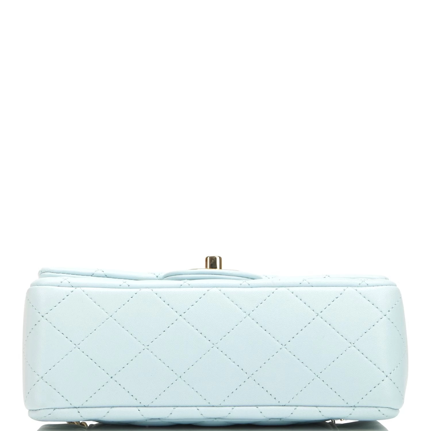 Chanel Mini Rectangular Flap With Top Handle Light Blue Lambskin Light Gold Hardware 7 Chanel Mini Rectangular Flap With Top Handle Light Blue Lambskin Light Gold Hardware - Image 5