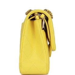 Chanel Medium Classic Double Flap Bag Yellow Caviar Light Gold Hardware -Online Bag Store C M255 111722 1 03