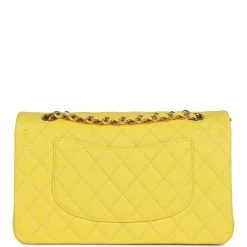Chanel Medium Classic Double Flap Bag Yellow Caviar Light Gold Hardware -Online Bag Store C M255 111722 1 04