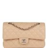 Chanel Medium Classic Double Flap Bag Beige Caviar Silver Hardware -Online Bag Store C M255 120222 1 01 513e84c5 3937 4975 9e67 da3051891461