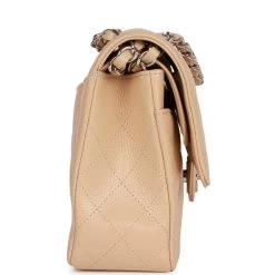 Chanel Medium Classic Double Flap Bag Beige Caviar Silver Hardware -Online Bag Store C M255 120222 1 03 7b299327 f581 4c75 af9c 6e0708156907