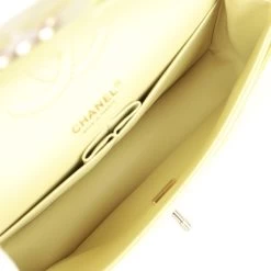 Chanel Medium Classic Double Flap Bag Light Green Lambskin Light Gold Hardware -Online Bag Store C M255 122822 4 09