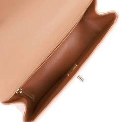 Chanel Mini Flap With Top Handle Beige And Caramel Lambskin Light Gold Hardware -Online Bag Store C M255 230317 1 08