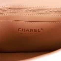 Chanel Mini Flap With Top Handle Beige And Caramel Lambskin Light Gold Hardware -Online Bag Store C M255 230317 1 09