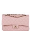 Chanel Medium Classic Double Flap Bag Light Pink Lambskin Light Gold Hardware -Online Bag Store C M255 230320 1 01