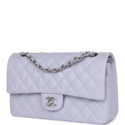 Chanel Medium Classic Double Flap Light Purple Caviar Silver Hardware -Online Bag Store C M255 230321 2 03