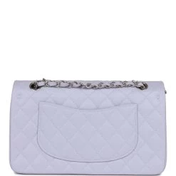 Chanel Medium Classic Double Flap Light Purple Caviar Silver Hardware -Online Bag Store C M255 230321 2 05