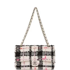 Pre-owned Chanel Medium Classic Double Flap Bag White, Black, And Pink Tweed Silver Hardware 17 Pre-owned Chanel Medium Classic Double Flap Bag White, Black, And Pink Tweed Silver Hardware -Online Bag Store C M255 230322 1 07