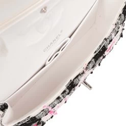 Pre-owned Chanel Medium Classic Double Flap Bag White, Black, And Pink Tweed Silver Hardware 18 Pre-owned Chanel Medium Classic Double Flap Bag White, Black, And Pink Tweed Silver Hardware -Online Bag Store C M255 230322 1 08