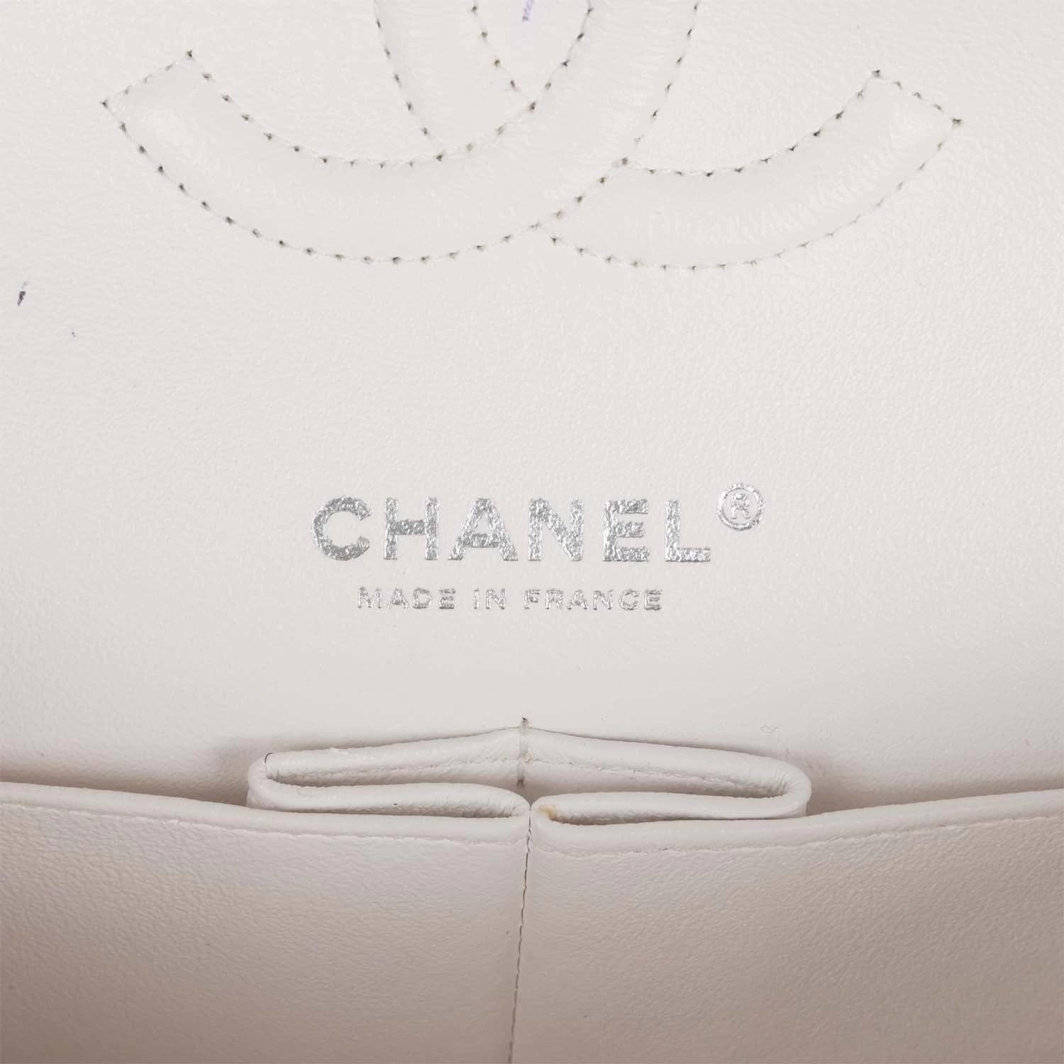 Pre-owned Chanel Medium Classic Double Flap Bag White, Black, And Pink Tweed Silver Hardware 11 Pre-owned Chanel Medium Classic Double Flap Bag White, Black, And Pink Tweed Silver Hardware - Image 9