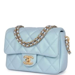 Chanel My Perfect Mini Flap Bag Blue Iridescent Caviar Antique Gold Hardware -Online Bag Store C M255 230328 1 03