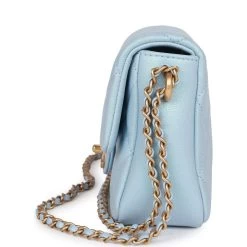 Chanel My Perfect Mini Flap Bag Blue Iridescent Caviar Antique Gold Hardware -Online Bag Store C M255 230328 1 06