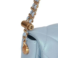Chanel My Perfect Mini Flap Bag Blue Iridescent Caviar Antique Gold Hardware -Online Bag Store C M255 230328 1 09
