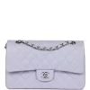 Chanel Medium Classic Double Flap Lavender Caviar Silver Hardware -Online Bag Store C M255 230329 1 01