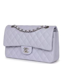Chanel Medium Classic Double Flap Lavender Caviar Silver Hardware -Online Bag Store C M255 230329 1 03
