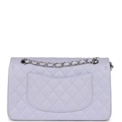 Chanel Medium Classic Double Flap Lavender Caviar Silver Hardware -Online Bag Store C M255 230329 1 05