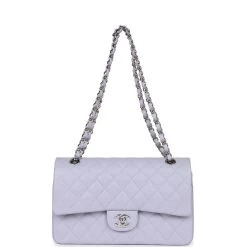 Chanel Medium Classic Double Flap Lavender Caviar Silver Hardware -Online Bag Store C M255 230329 1 07