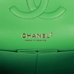 Chanel Medium Classic Double Flap Bag Green Caviar Light Gold Hardware -Online Bag Store C M255 230412 2 08